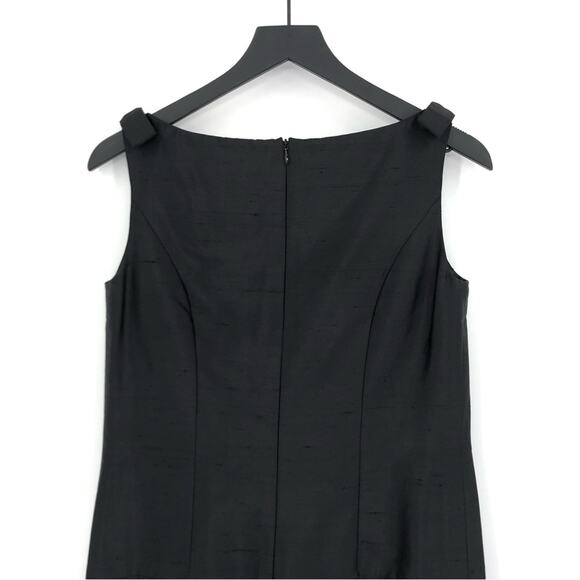 INES DE LA FRESSANGE Vintage Raw Silk Sheath Dress Black FR 36 (6) - Picture 8 of 11